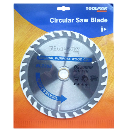 TCT Circular Saw Blade 230mm x 30mm x 20T Professional Toolpak 